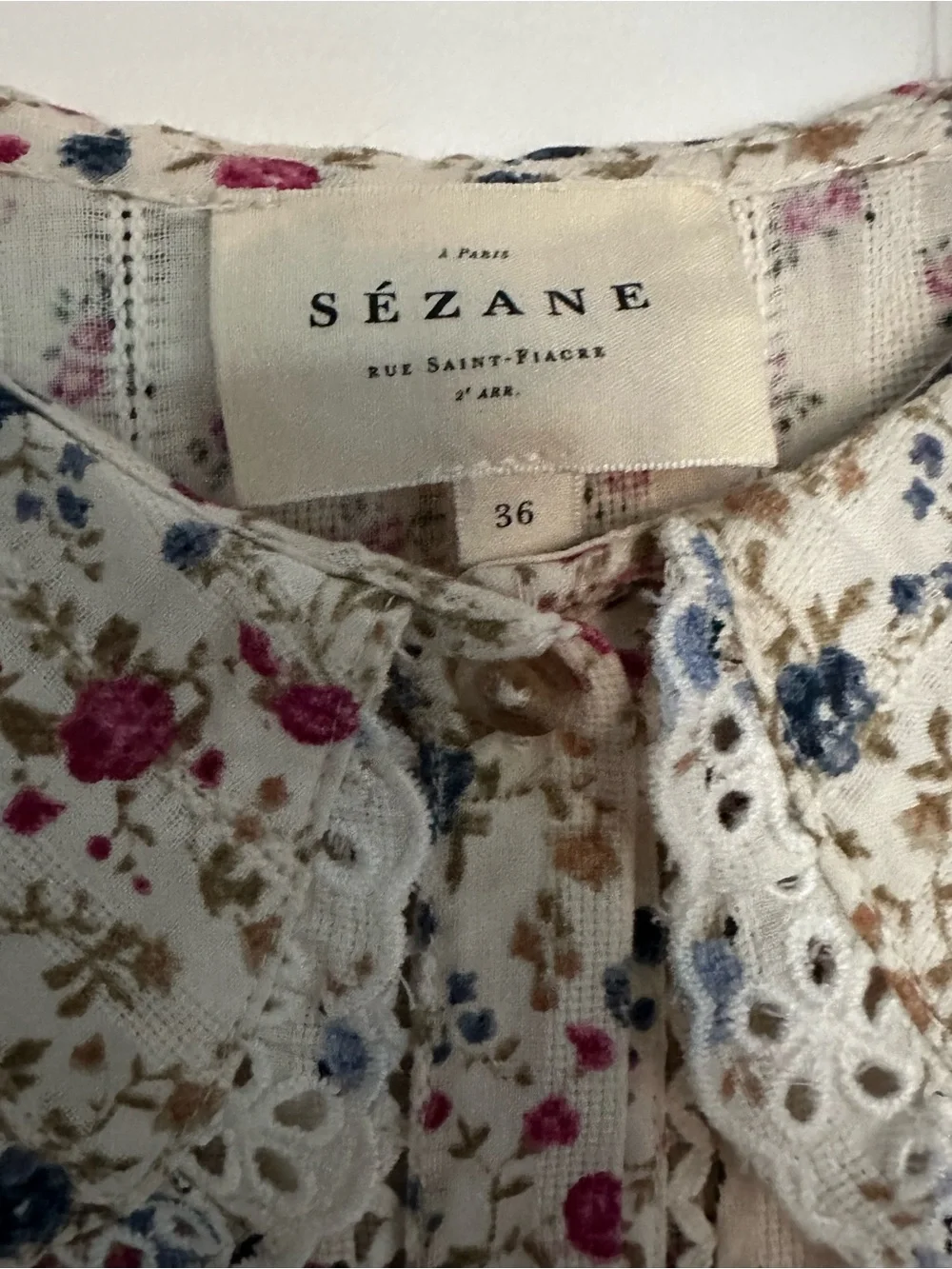 Sezane Susan blouse - Floral, sleeveless, collared top in size 36 - Picture 4 of 5